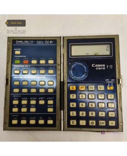 canon-card-f-72-scientific-statistical-calculator-metal-case-vintage-faulty