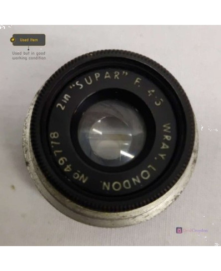 WRAY LONDON 49778 2 IN SUPAR F4.5 LENS VINTAGE NO CAPS